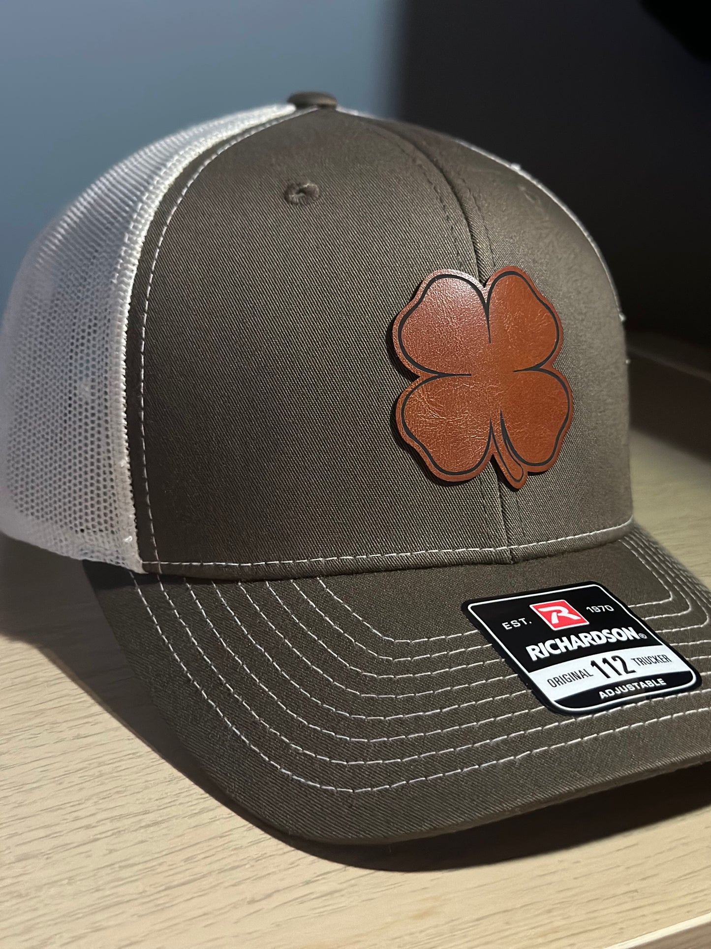 Custom Engraved Leather Patch Hat (Richardson 112)
