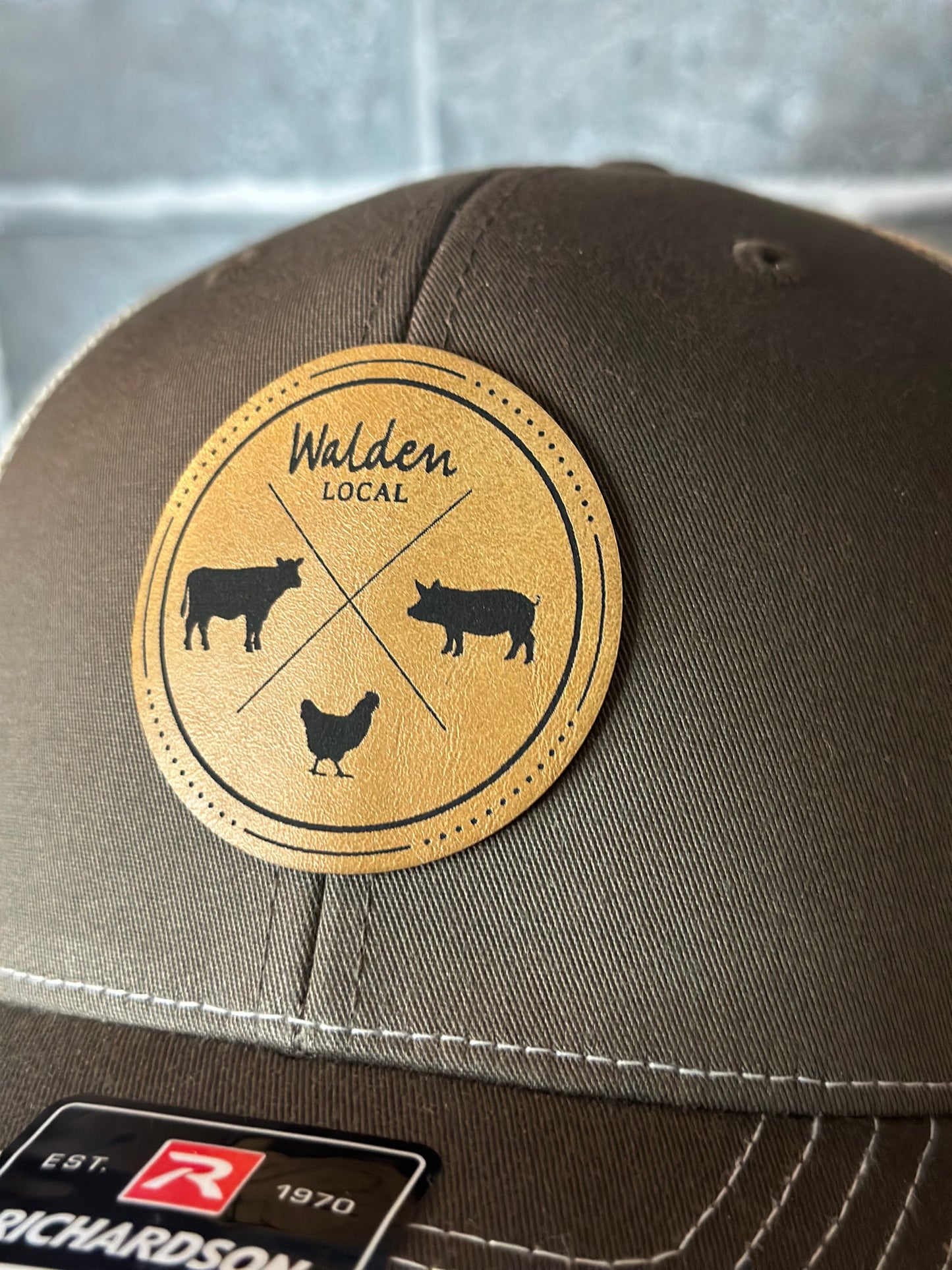 Custom Engraved Leather Patch Hat (Richardson 112)