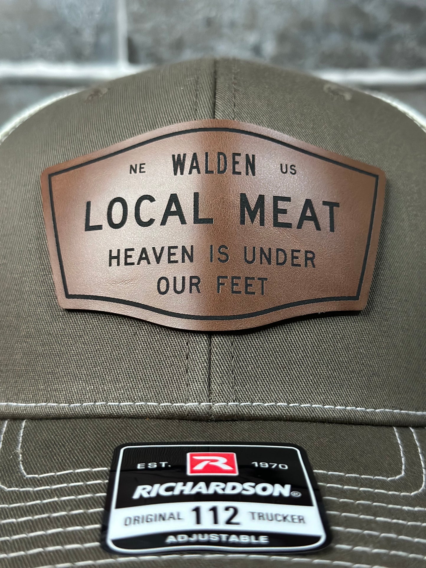 Custom Engraved Leather Patch Hat (Richardson 112)